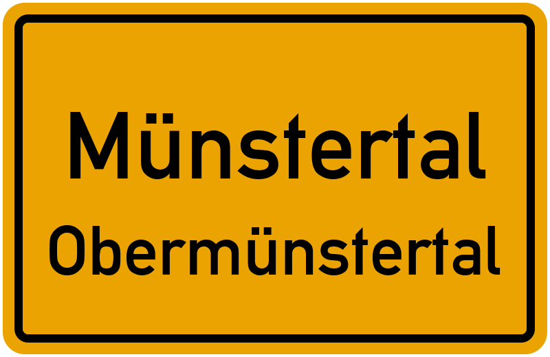 Ortsschild Münstertal