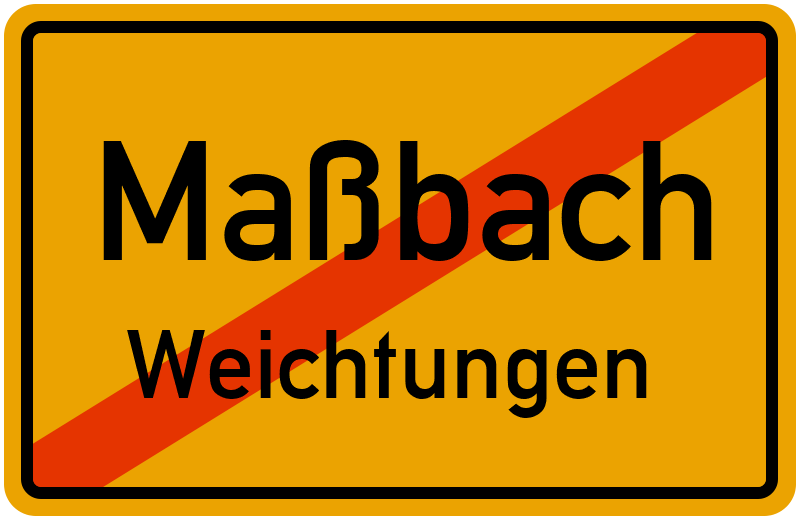 Ortsschild Maßbach