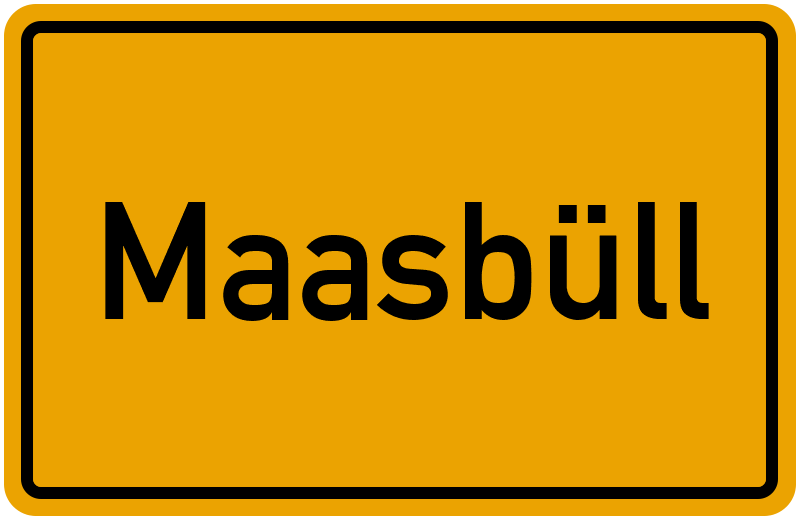Ortsschild Maasbüll
