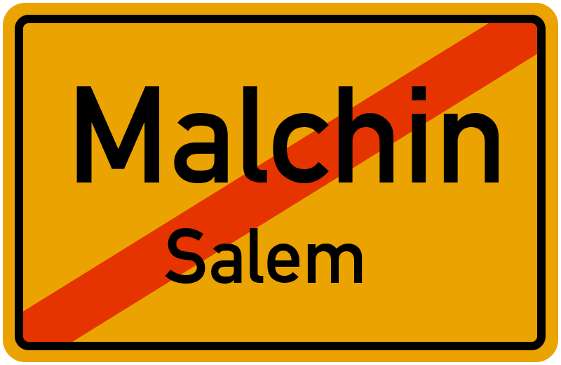 Ortsschild Malchin