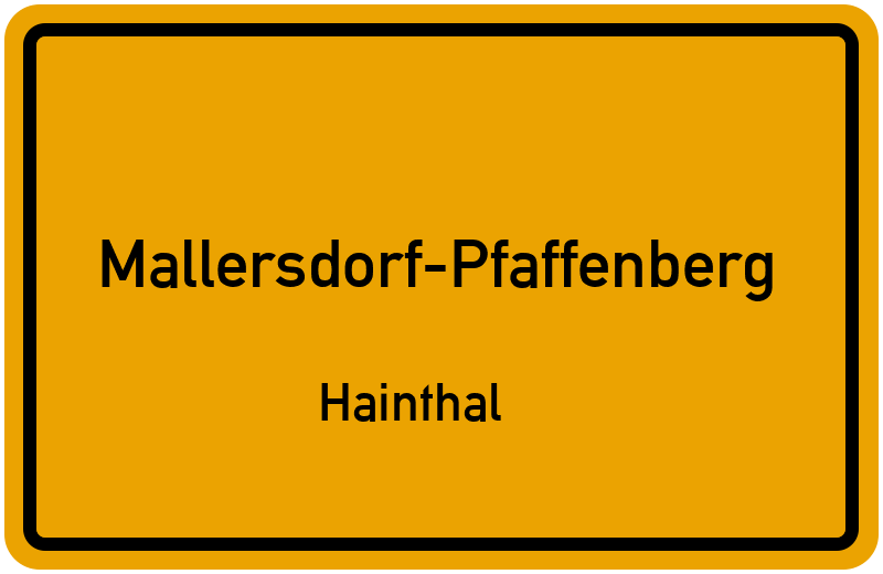 Ortsschild Mallersdorf-Pfaffenberg