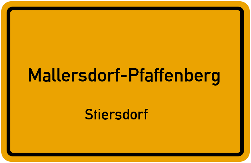 Ortsschild Mallersdorf-Pfaffenberg
