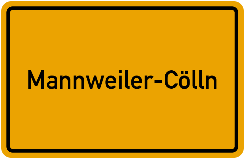 Ortsschild Mannweiler-Cölln