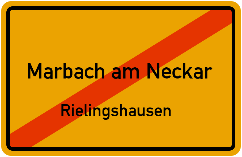 Ortsschild Marbach am Neckar