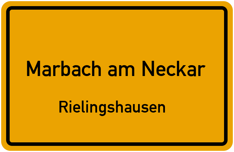 Ortsschild Marbach am Neckar