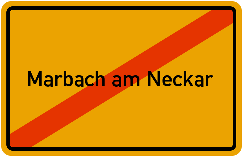 Ortsschild Marbach am Neckar