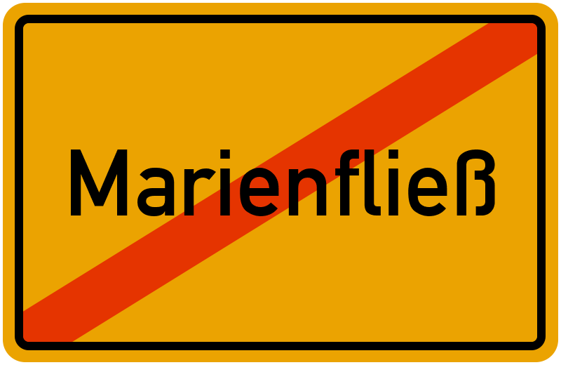 Ortsschild Marienfließ