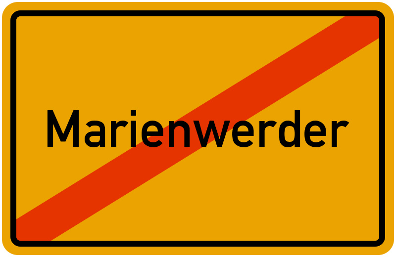 Ortsschild Marienwerder