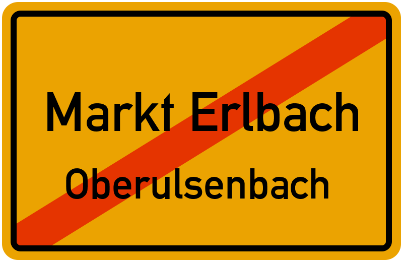 Ortsschild Markt Erlbach