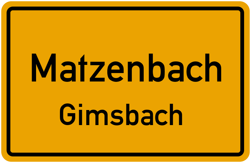Ortsschild Matzenbach