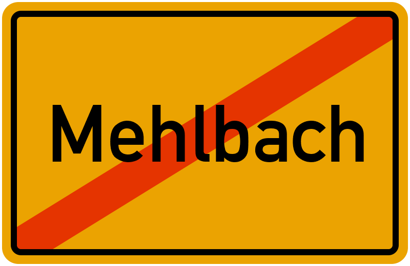 Ortsschild Mehlbach