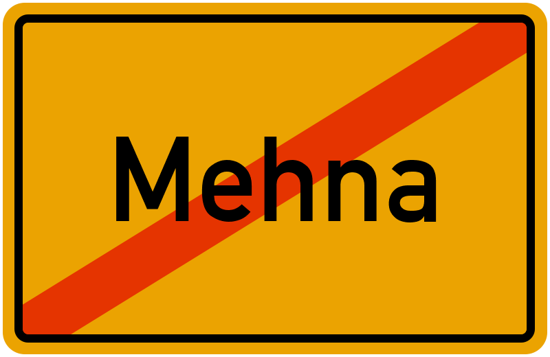 Ortsschild Mehna