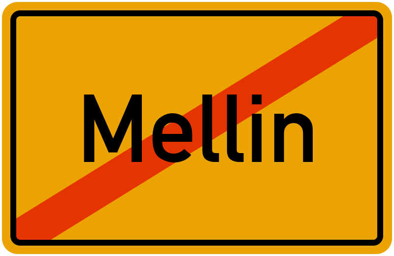 Ortsschild Mellin