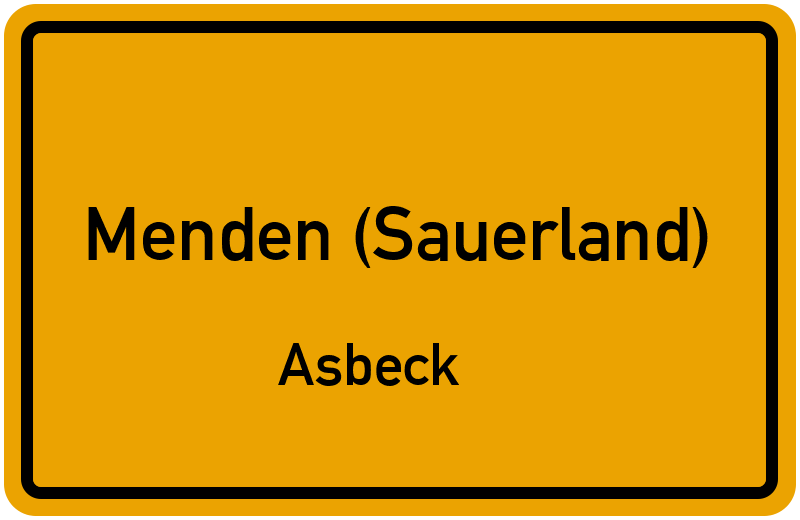 Ortsschild Menden (Sauerland)