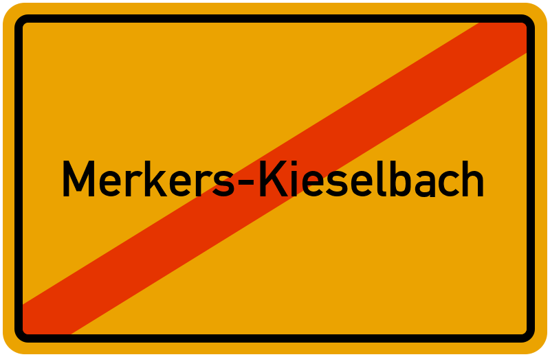 Ortsschild Merkers-Kieselbach