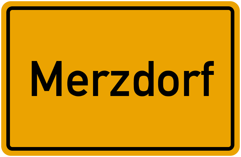 Ortsschild Merzdorf