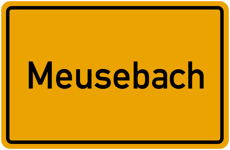 Ortsschild Meusebach