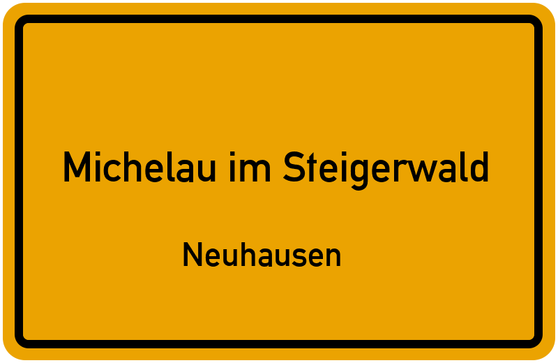 Ortsschild Michelau im Steigerwald