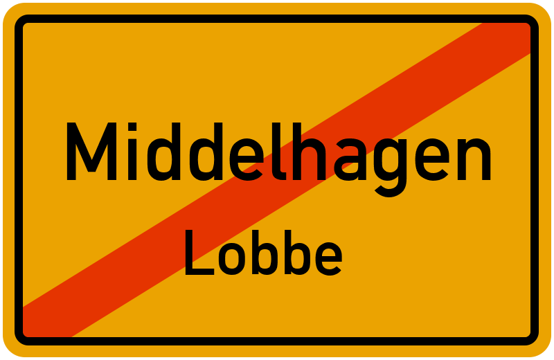 Ortsschild Middelhagen
