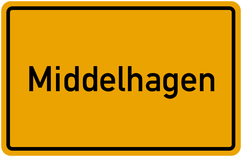 Ortsschild Middelhagen
