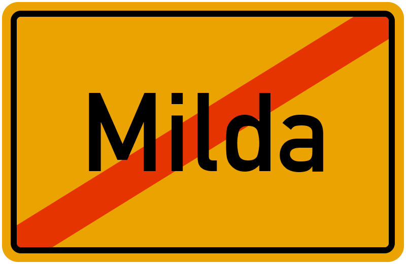 Ortsschild Milda