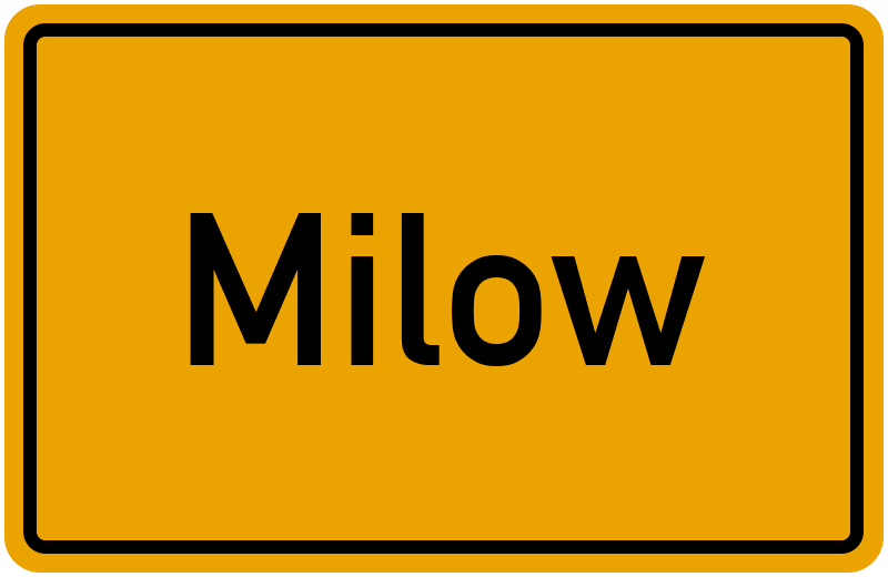 Ortsschild Milow