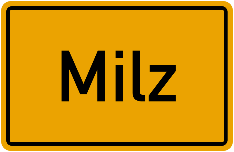 Ortsschild Milz