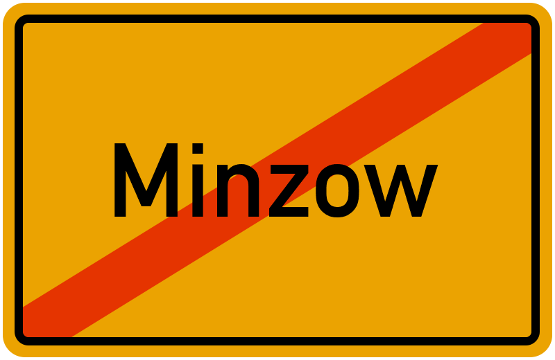 Ortsschild Minzow