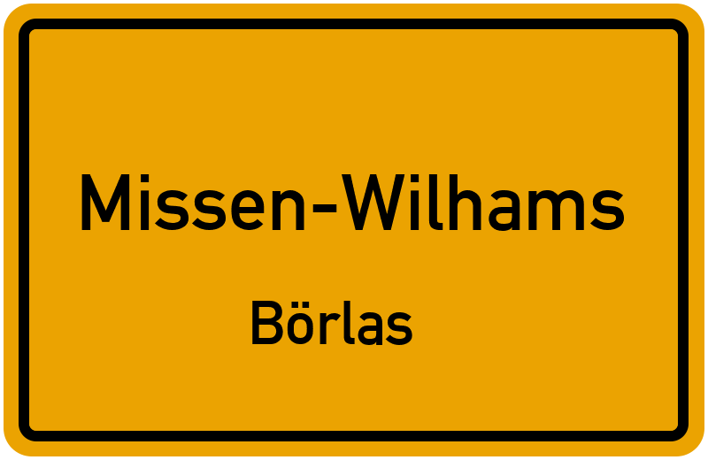 Ortsschild Missen-Wilhams