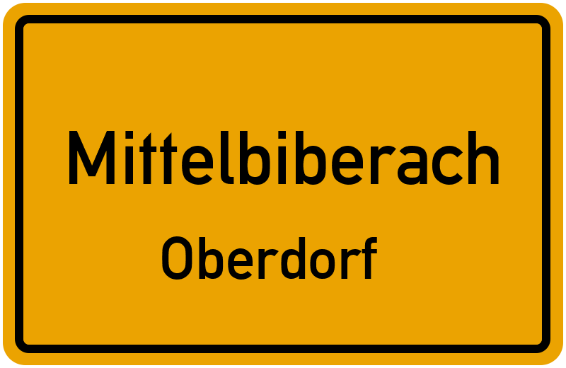 Ortsschild Mittelbiberach