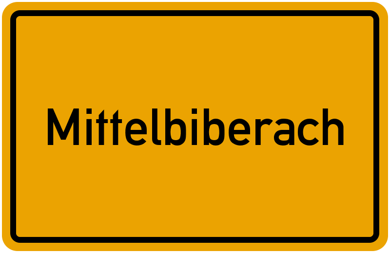 Ortsschild Mittelbiberach
