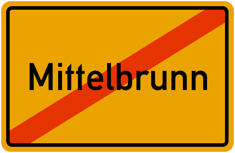 Ortsschild Mittelbrunn