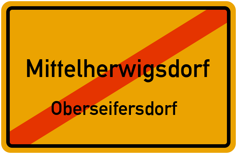 Ortsschild Mittelherwigsdorf