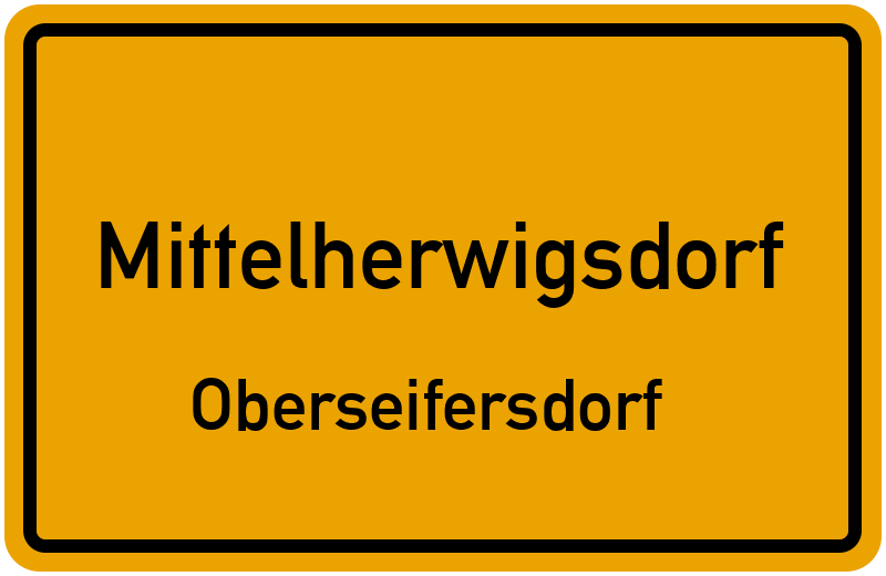 Ortsschild Mittelherwigsdorf
