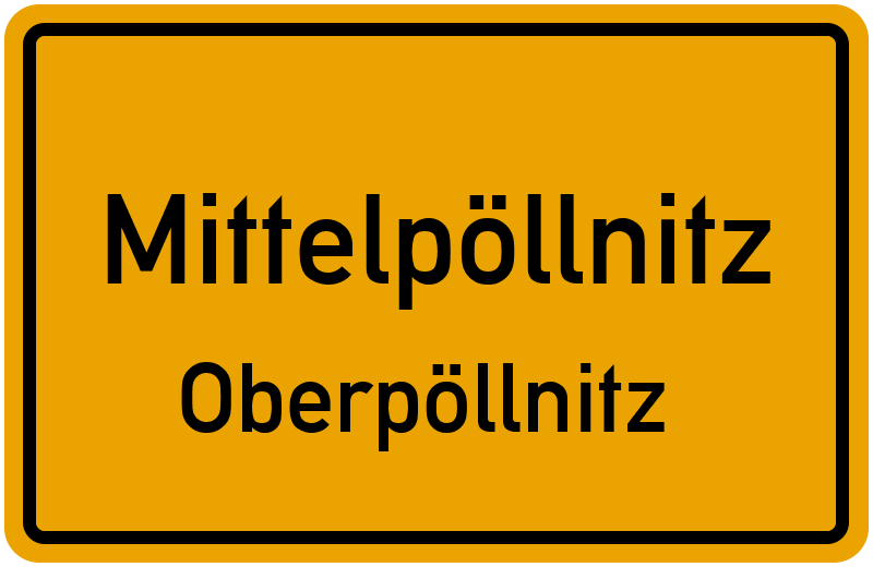 Ortsschild Mittelpöllnitz