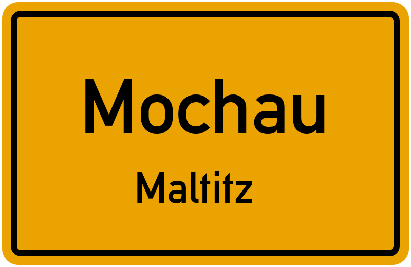 Ortsschild Mochau