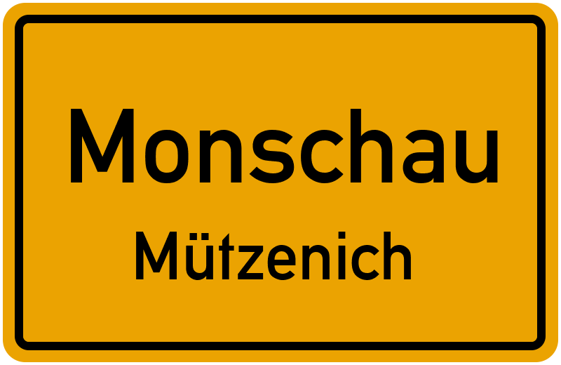 Ortsschild MonschauMützenich kostenlos Download & Drucken