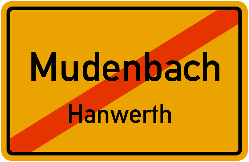 Ortsschild Mudenbach