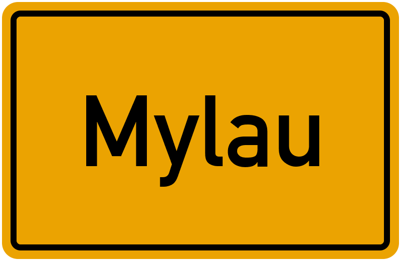Ortsschild Mylau