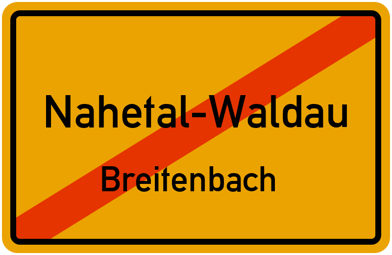Ortsschild Nahetal-Waldau