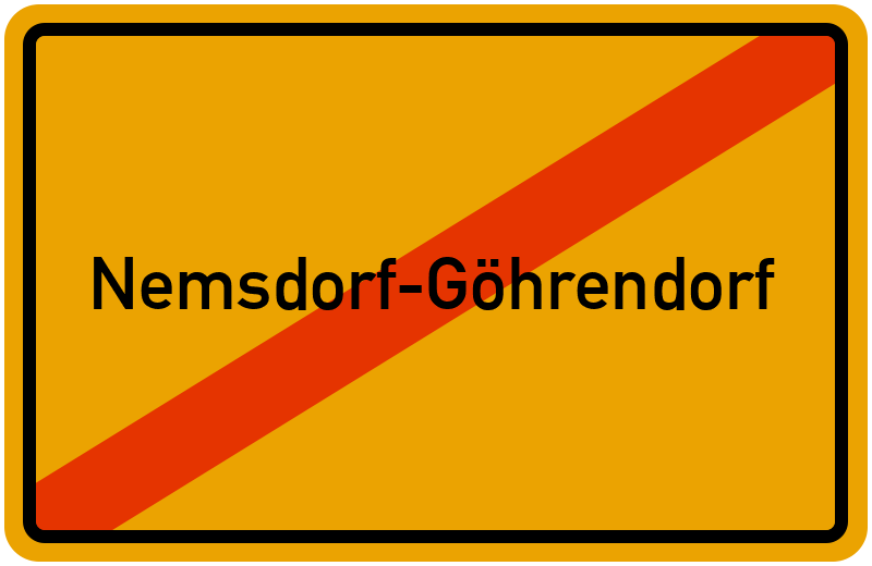 Ortsschild Nemsdorf-Göhrendorf