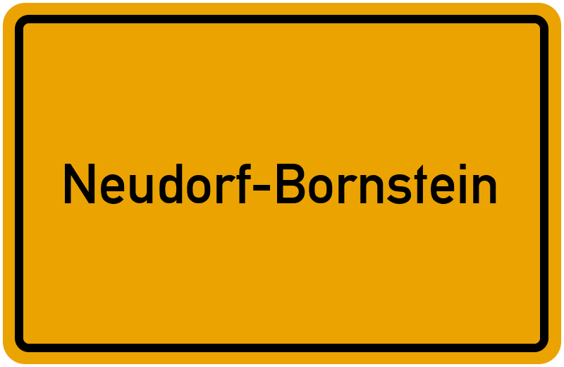 Ortsschild Neudorf-Bornstein