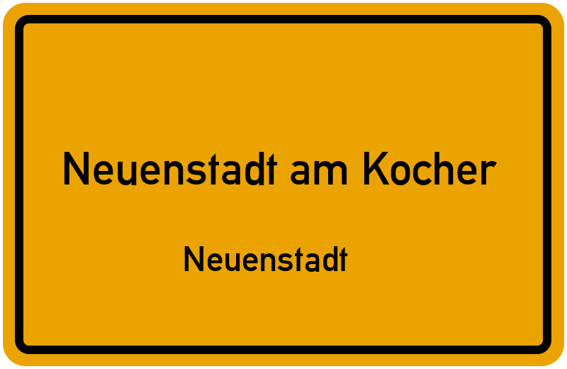Ortsschild Neuenstadt am Kocher