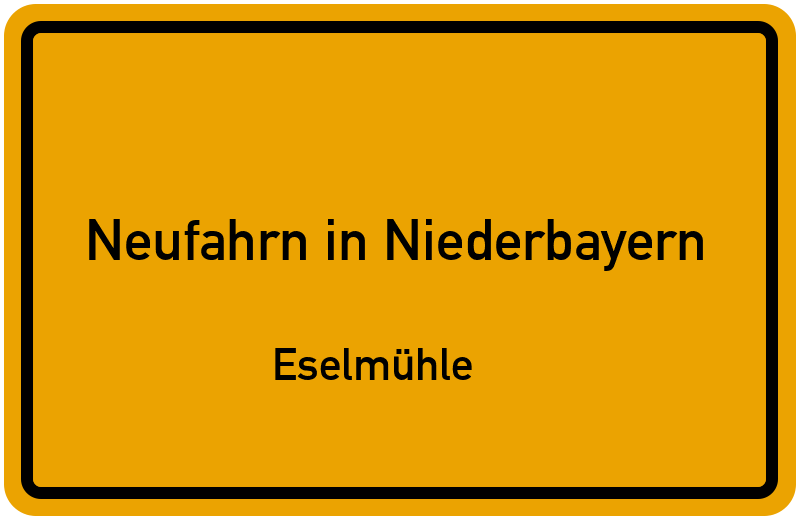 Ortsschild Neufahrn in Niederbayern