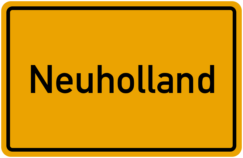 Ortsschild Neuholland