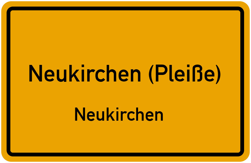Ortsschild Neukirchen (Pleiße)