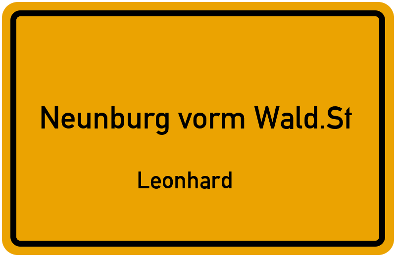 Ortsschild Neunburg vorm Wald.St
