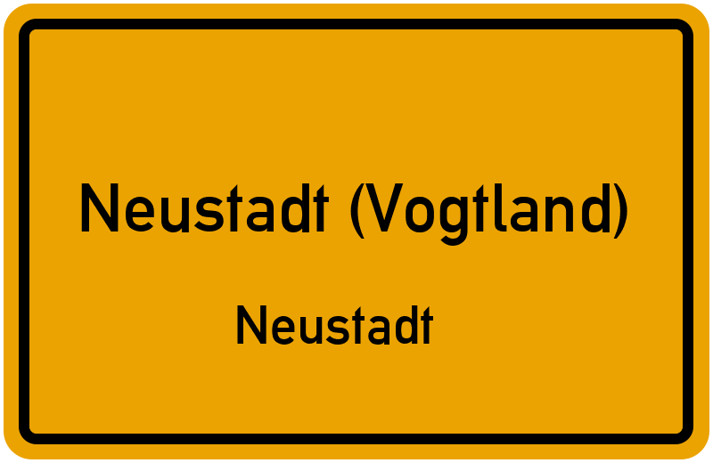 Ortsschild Neustadt (Vogtland)