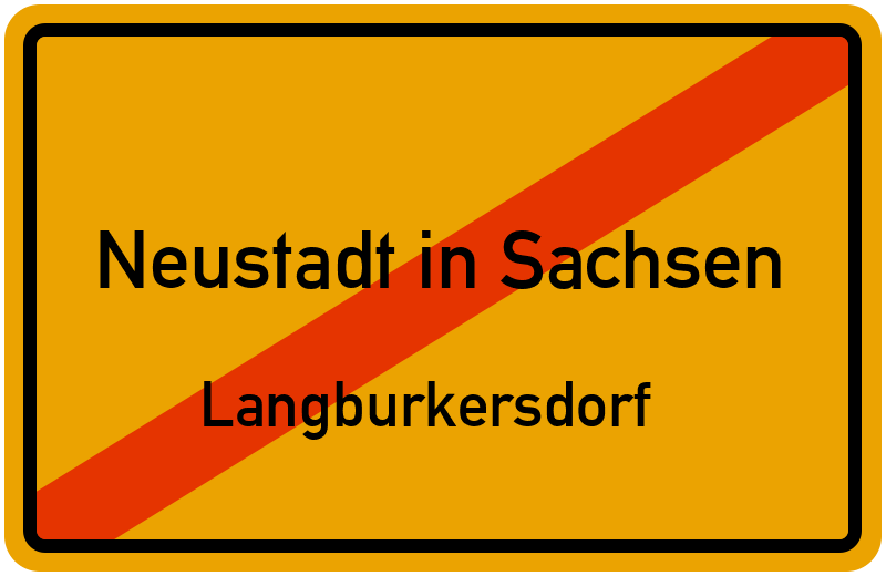 Ortsschild Neustadt in Sachsen