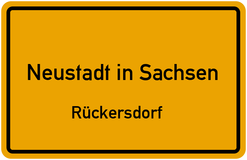 Ortsschild Neustadt in Sachsen